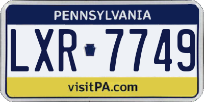 PA license plate LXR7749