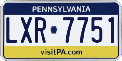 PA license plate LXR7751