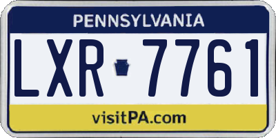 PA license plate LXR7761