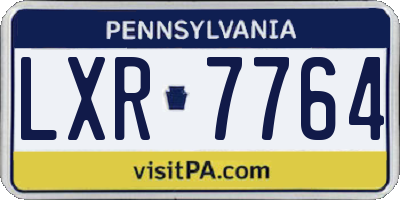 PA license plate LXR7764