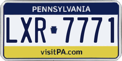 PA license plate LXR7771