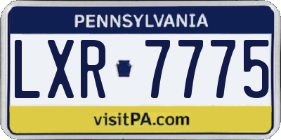 PA license plate LXR7775