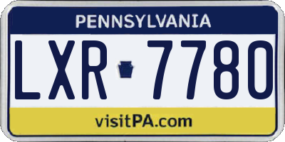 PA license plate LXR7780
