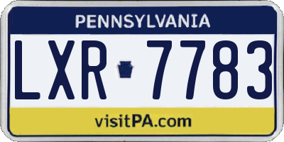 PA license plate LXR7783