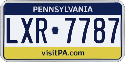 PA license plate LXR7787