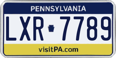 PA license plate LXR7789