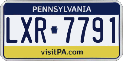 PA license plate LXR7791