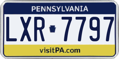 PA license plate LXR7797