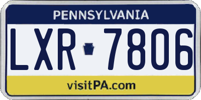 PA license plate LXR7806