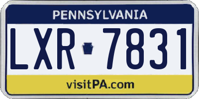 PA license plate LXR7831