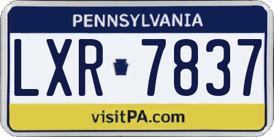 PA license plate LXR7837