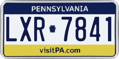 PA license plate LXR7841
