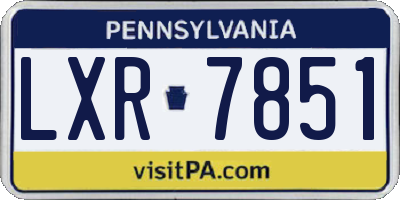 PA license plate LXR7851