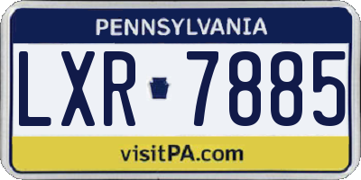 PA license plate LXR7885