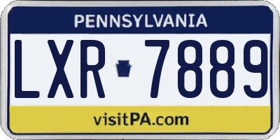 PA license plate LXR7889