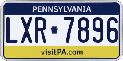 PA license plate LXR7896