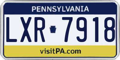 PA license plate LXR7918