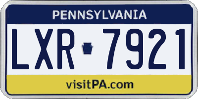 PA license plate LXR7921