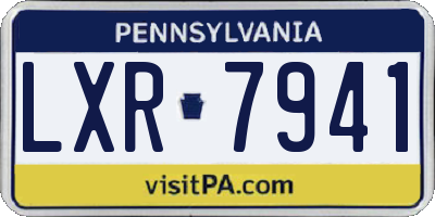 PA license plate LXR7941