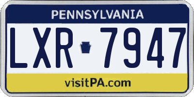 PA license plate LXR7947