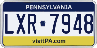 PA license plate LXR7948