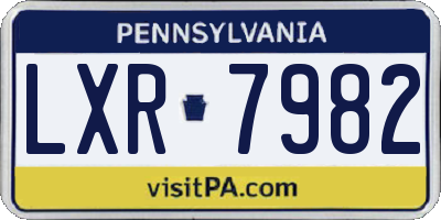 PA license plate LXR7982