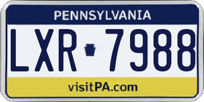 PA license plate LXR7988