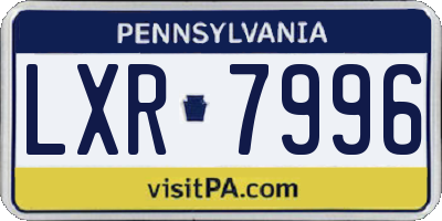 PA license plate LXR7996