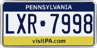 PA license plate LXR7998