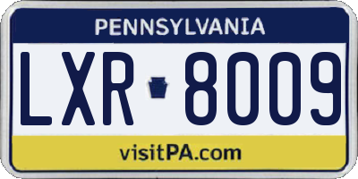 PA license plate LXR8009
