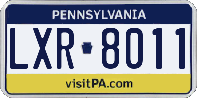 PA license plate LXR8011