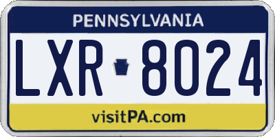 PA license plate LXR8024