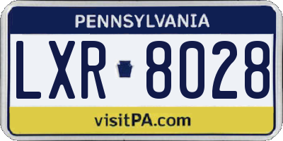 PA license plate LXR8028