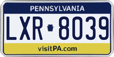 PA license plate LXR8039
