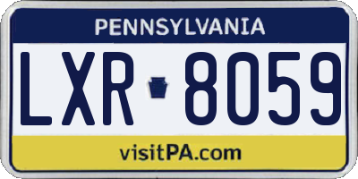PA license plate LXR8059