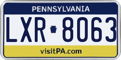 PA license plate LXR8063