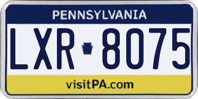 PA license plate LXR8075