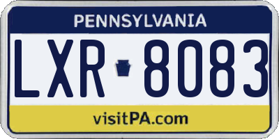 PA license plate LXR8083