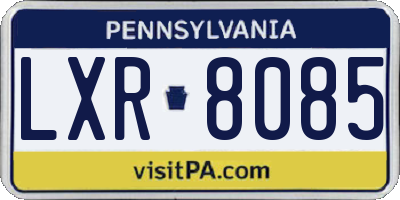 PA license plate LXR8085