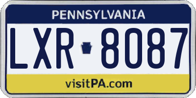 PA license plate LXR8087