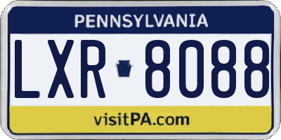 PA license plate LXR8088