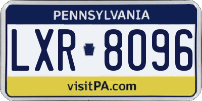 PA license plate LXR8096
