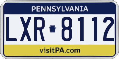 PA license plate LXR8112