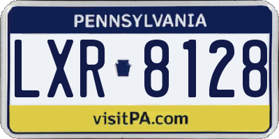 PA license plate LXR8128