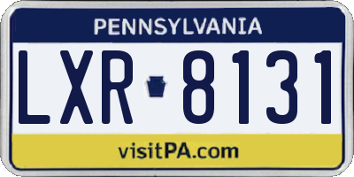 PA license plate LXR8131