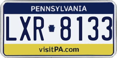 PA license plate LXR8133