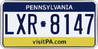 PA license plate LXR8147