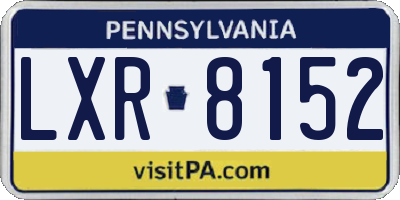 PA license plate LXR8152