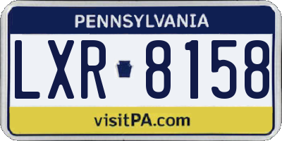 PA license plate LXR8158