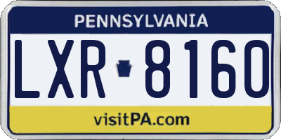 PA license plate LXR8160